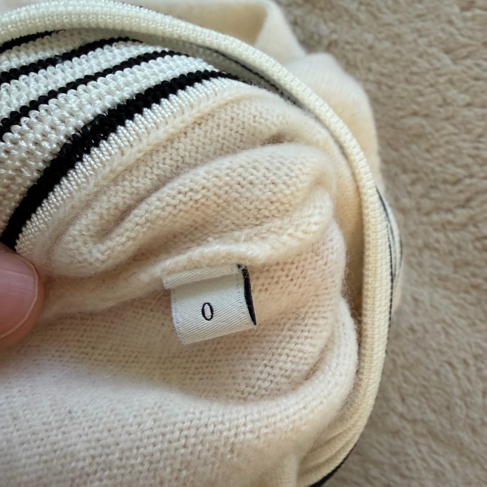Sandro Cream Cardigan with Black Accents - Picture 4 of 5